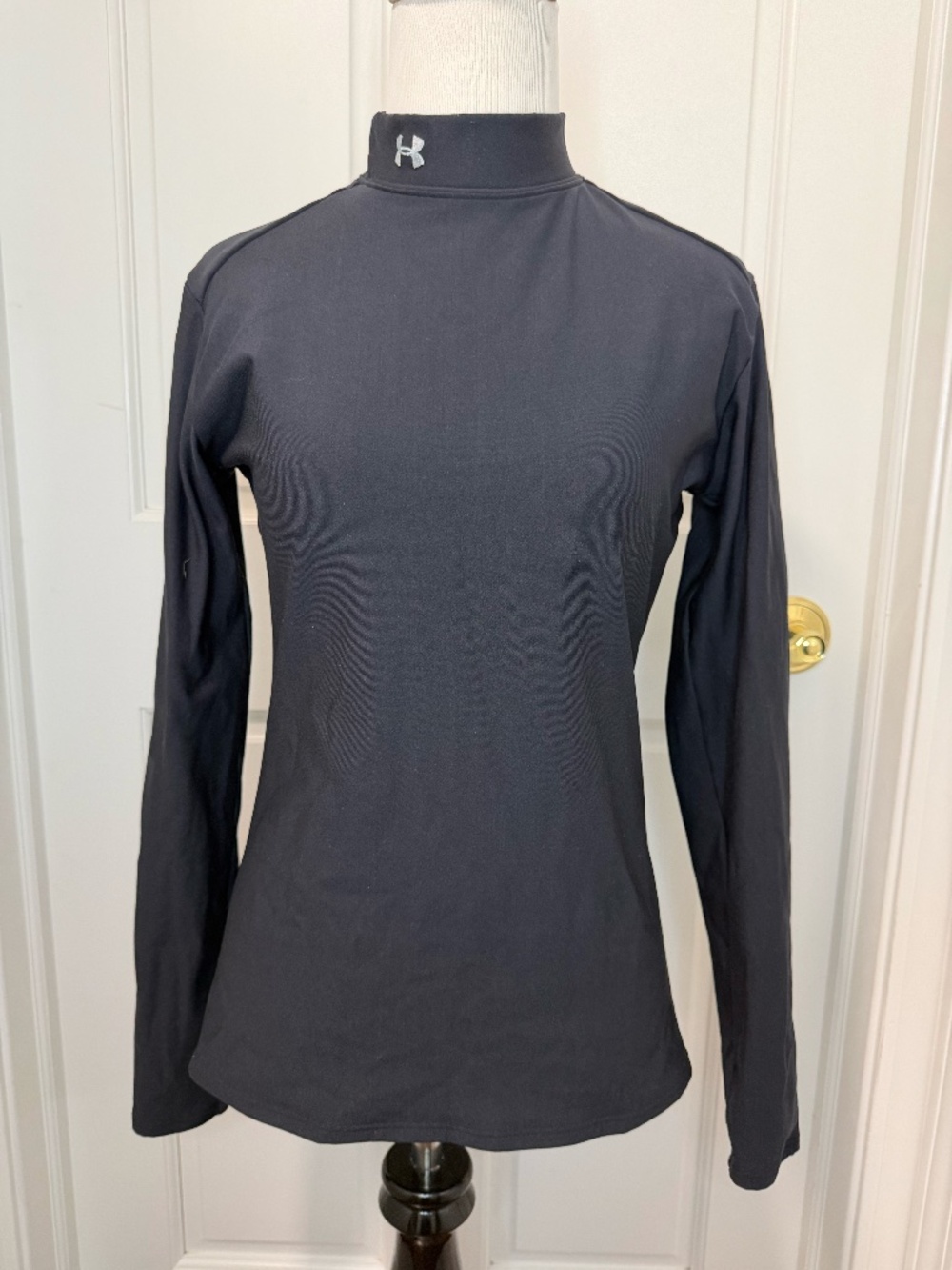 Under Armour ColdGear Mock Neck Long Sleeve Athletic Top Black Women’s Large